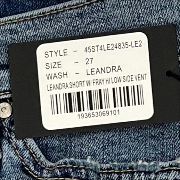 Joes Jeans Leandra Wash Rips Frayed Raw Hem Hi-Lo Side Vent Jean Shorts Sz27 NWT - Picture 11 of 11